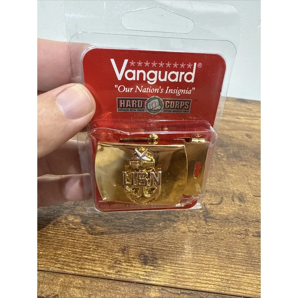 USN US NAVY SEAL SEABEE SAILOR AVIATION SCPO SENIOR CHIEF'S GOLD BELT BUCKLE NIP